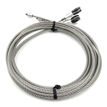 Fleet Engineers Cable Set, Roll-Up Door, Std, 105.00 In. Cable, 1/4 Cable Eye, 7 X 19 Stainless 025-01430